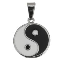 Stainless Steel Pendants, Flat Round, epoxy gel, original color Approx 