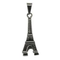 Pendentifs en acier inoxydable, Tour Eiffel, noircir Environ Vendu par PC