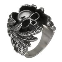 Fingerring Edelstahl-Mann, Edelstahl, Schädel, für den Menschen & Schwärzen, 27mm, Größe:11, verkauft von PC