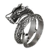 Fingerring Edelstahl-Mann, Edelstahl, Drachen, für den Menschen & Schwärzen, 22mm, Größe:7, verkauft von PC