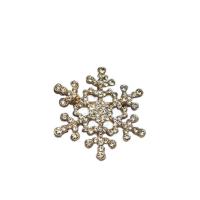 Broche de diamantes de imitación de la aleación de Zinc, Copo de Nieve, chapado, para mujer & con diamantes de imitación, más colores para la opción, 39mm, 2PCs/Grupo, Vendido por Grupo