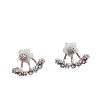 Zinc Alloy Split Earring, Flower, plated, for woman & with rhinestone 