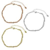 Brass Bracelets, with 2Inch extender chain, plated, oval chain & for woman 1.5mm Approx 6.5 Inch 