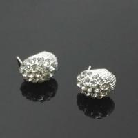 Zink Legierung Strass Ohrstecker, Zinklegierung, Mond, plattiert, für Frau & mit Strass, keine, 12x13mm, 5PaarePärchen/Menge, verkauft von Menge