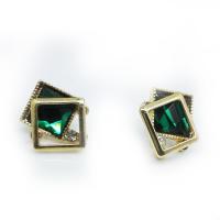 Zinc Alloy Rhinestone Stud Earring, with Crystal, gold color plated, for woman & with rhinestone 