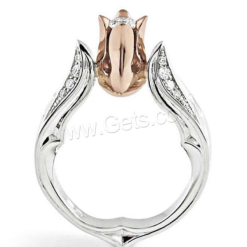 Zinc Alloy Finger Ring, silver color plated, different size for choice & micro pave cubic zirconia & for woman, Sold By PC