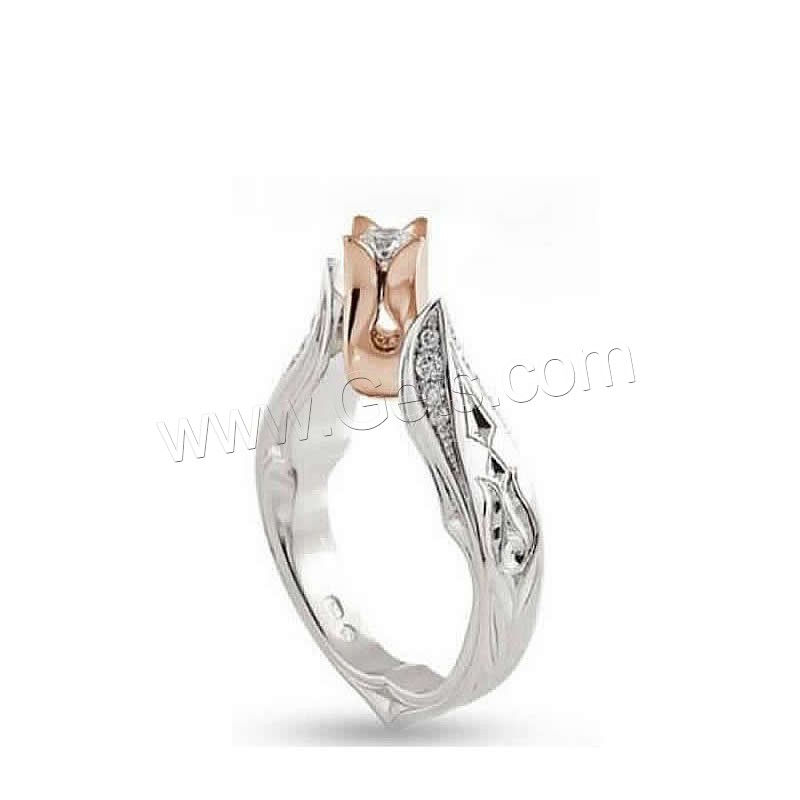 Zinc Alloy Finger Ring, silver color plated, different size for choice & micro pave cubic zirconia & for woman, Sold By PC