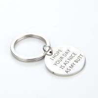 Stainless Steel Key Chain, plated, Unisex, silver color, 25mm 