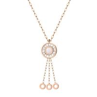 Collier de bijoux de titane, Acier titane, avec 1.95lnch chaînes de rallonge, Plaqué de couleur d'or rose, chaîne rectangle & pour femme Environ 15.7 pouce, Vendu par brin