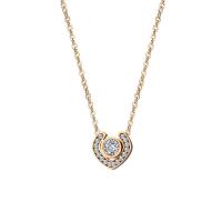 Collier de bijoux de titane, Acier titane, Plaqué de couleur d'or rose, chaîne ovale & pavé de micro zircon & pour femme Environ 17.7 pouce, Vendu par brin