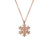 Collier de bijoux de titane, Acier titane, avec 1.96lnch chaînes de rallonge, flocon de neige, Plaqué de couleur d'or rose, chaîne ovale & pour femme, 14.6mm Environ 15.7 pouce, Vendu par brin