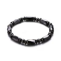 Hämatit Armband, unisex & Anti-Müdigkeit, schwarz, 12x7mm,6mm, Länge:ca. 6.80 ZollInch, 10SträngeStrang/Menge, verkauft von Menge