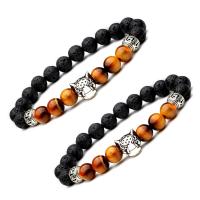 lava Pulsera, con Ojo de tigre, chapado, unisexo, Negro, longitud:7.2 Inch, Vendido por Sarta