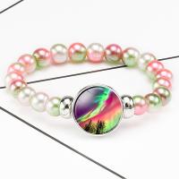 Acrylique bracelet, avec verre organique & alliage de zinc, Placage, différentes couleurs et motifs pour le choix & détachable & temps bijou bijoux & pour femme, 18mm Environ 7 pouce, Vendu par brin