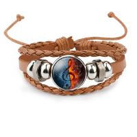 cuir PU bracelet, avec verre organique & alliage de zinc, Placage, différentes couleurs et motifs pour le choix & multicouche & temps bijou bijoux & pour femme, 18mm Environ 10 pouce, Vendu par brin