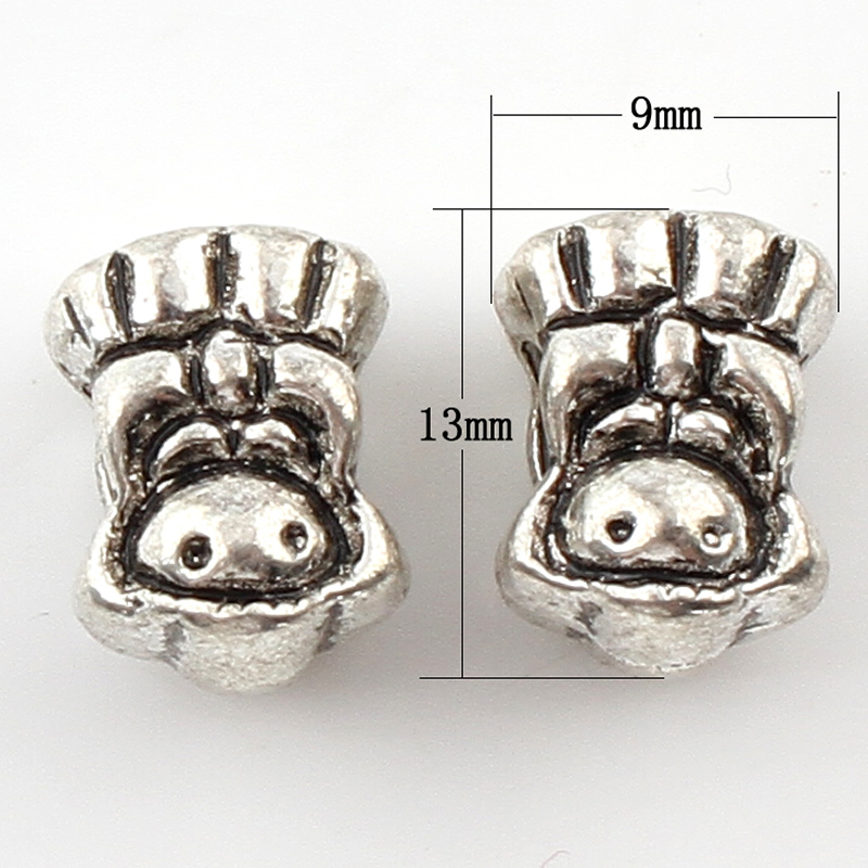 Zinc Alloy Jewelry Beads, plated, more colors for choice, 9x13x10mm, Hole:Approx 5mm, Approx 125PCs/Bag, Sold By Bag