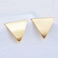 Brass Earring Stud Component, Triangle, gold color plated, DIY, 19.5*21.5mm 