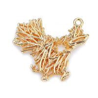 Pendentifs creux en laiton, Placage de couleur d'or, DIY, 21.7*20.6mm Environ 3mm, Vendu par PC