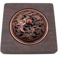 Black Sandalwood Incense Burner, half handmade, for home and office & durable, antique copper color 