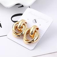 Pendientes de Perno de Aleación de Zinc, acero inoxidable aguja de pendiente, chapado en color dorado, para mujer, 21mm, Vendido por Par