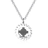 Collier de bijoux de titane, Acier titane, unisexe & styles différents pour le choix, argent, 26mm,19.7mm Environ 19.4 pouce, Vendu par brin