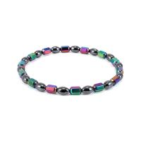 hematita magnética pulsera tobillera, chapado en color AB, para mujer, multicolor, 8x5mm, longitud:aproximado 8.66 Inch, 10Strandsfilamento/Grupo, Vendido por Grupo