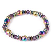 Pulseras magnéticas, Hematite, chapado en colorido, unisexo & antifatiga, multicolor, longitud:aproximado 7.49 Inch, 10Strandsfilamento/Grupo, Vendido por Grupo