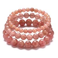 Strawberry Quartz Bracelet, plated, Unisex .4 Inch 