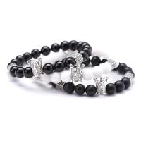 Gemstone Bracelets, Zinc Alloy, with Natural Stone, plated, Unisex .2 Inch, 3/Lot 