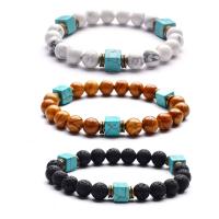 Gemstone Bracelets, Natural Stone, plated, Unisex .4 Inch, 3/Lot 