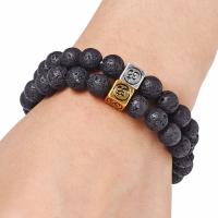 Lava Bead Bracelet, plated, Unisex .4 Inch, 3/Lot 