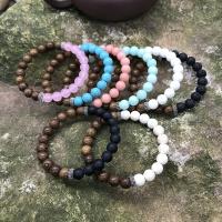 Gemstone Bracelets, Natural Stone, with Wenge, plated, Unisex .4 Inch 