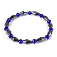 Pulseras magnéticas, Hematite, con Cristal, hecho a mano, unisexo & antifatiga, azul, longitud:aproximado 7.29 Inch, 10Strandsfilamento/Grupo, Vendido por Grupo