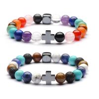 Gemstone Bracelets, Hematite, with Gemstone, plated, Unisex .2 Inch 