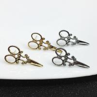 Pendientes de Perno de Aleación de Zinc, Tijeras, chapado, Estilo coreano & para mujer, más colores para la opción, 5x25mm, 10parespareja/Grupo, Vendido por Grupo