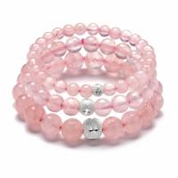 quartz rose bracelet, Placage, unisexe & normes différentes pour le choix, plus de couleurs à choisir .4 pouce, Vendu par brin