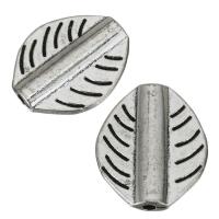 Enamel Zinc Alloy Beads, Leaf, silver color Approx 1.5mm 