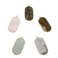 Gemstone Pendantifs en laiton, pierre gemme, avec laiton, Placage, différents matériaux pour le choix Environ 2mm Vendu par sac