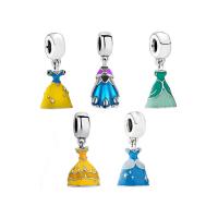 Zinc Alloy European Pendants, Skirt, platinum color plated, for woman 30.7*14mm Approx 5mm 