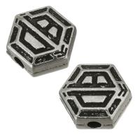 Enamel Zinc Alloy Beads, Hexagon, silver color Approx 2mm 