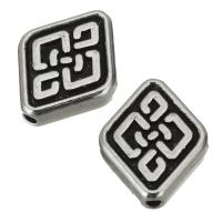 Enamel Zinc Alloy Beads, Rhombus, silver color Approx 1mm 