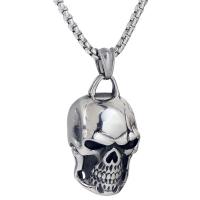 Pendentifs en titane, Acier titane, crane, pour homme & noircir, couleur originale Environ 2-5mm, Vendu par PC