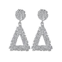 Zinc Alloy Drop Earring, Triangle, plated, for woman & hollow 60mm 