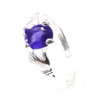 Zinklegierung Fingerring , mit Saphir, silberfarben plattiert, für Frau, blau, 18mm, Größe:8, 2PCs/Menge, verkauft von Menge