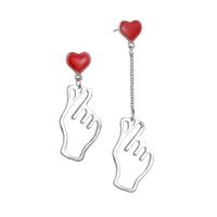 Asymmetric Earrings, Zinc Alloy, stainless steel post pin, silver color plated, for woman, silver color, 65mm,40mm 