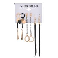 Zinc Alloy Earring Set, gold color plated, 4 pieces & fashion jewelry & for woman 