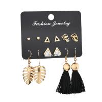 Zinc Alloy Earring Set, Stud Earring & earring, gold color plated, 6 pieces & for woman, golden 