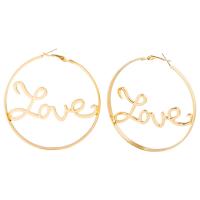 Zinc Alloy Hoop Earring, fashion jewelry & for woman, golden 