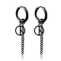 Stainless Steel Huggie Hoop Drop Earring, Unisex 