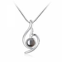 Argent sterling 925 Collier de projection miniature, avec verre, Plaqué de platine, pour femme & creux Environ 17.7 pouce, Vendu par brin